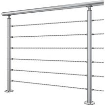 Metalenstock - Garde corps inox 304 en kit à 6 câbles à la française longueur 7,5 m