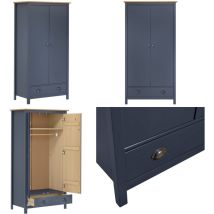 Vidaxl - Garde-robe à 2 portes Hill Gris 89x50x170cm Bois de pin solide - Garderobe - Armoire - Meuble De Rangement - Dressing - Commode - Home &
