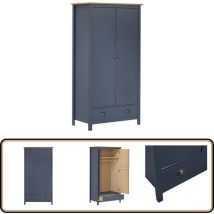 Vidaxl - Garde-robe à 2 portes Hill Gris 89x50x170cm Bois de pin solide - Garderobe - Armoire - Meuble De Rangement - Dressing - Commode