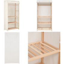 Vidaxl - Garde-robe à 3 niveaux 79 x 40 x 170 cm - Armoire Blanche - Armoire Rangements - Meuble Rangement - Dressing - Placard - Home & Living