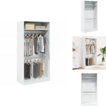 Vidaxl - Garde-robe Blanc 100x50x200 cm Bois d'ingénierie - Garde-robe - Garde-robes - Armoire De Rangement - Placard