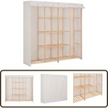 Vidaxl - Garde-robe Blanc 173x40x170 cm Tissu - Armoire Blanche - Armoire Textile - Meuble Rangement - Dressing - Placard