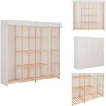 Garde-robe Blanc 173x40x170 cm Tissu - Armoire Blanche - Armoire Textile - Meuble Rangement - Dressing - Placard