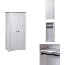 Vidaxl - Garde-robe Blanc 80x50x171,5 cm Pin massif Assortiment Panama - Garde-robe Blanche - Armoire à Vêtements - Meuble Rangement - Dressing Blanc