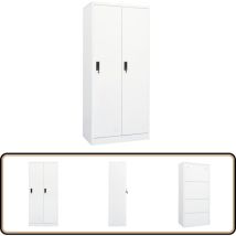 Garde-robe Blanc 80x50x180 cm Acier - Armoire Blanche - Meuble Rangement - Dressing Acier - Placard Design - Armoire Vestiaire