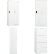 Vidaxl - Garde-robe Blanc 80x50x180 cm Acier - Armoire Blanche - Meuble Rangement - Dressing Acier - Placard Design - Armoire Vestiaire - Home &
