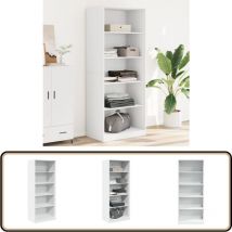 Vidaxl - Garde-robe blanc 80x50x200 cm bois d'ingénierie - Armoire Blanche - Placard - Dressing - Meuble Rangement - Commode
