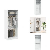 Vidaxl - Garde-robe blanc 80x50x200 cm bois d'ingénierie - Garde-robe - Garde-robes - Armoire De Rangement - Placard