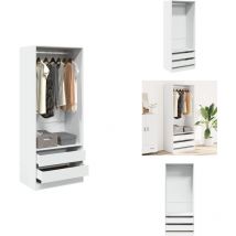 Vidaxl - Garde-robe blanc 80x50x200 cm bois d'ingénierie - Garde-robe - Garde-robes - Armoire De Rangement - Placard
