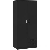 Garde-robe Noir 80x52x180 cm Aggloméré - Vidaxl