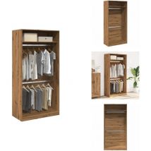 Garde-robe chêne artisanal 100x50x200 cm bois d'ingénierie - Garde-robe - Garde-robes - Armoire De Rangement - Placard