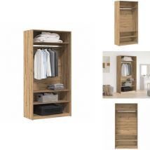 Vidaxl - Garde-robe chêne artisanal 100x50x200 cm bois d'ingénierie - Garde-robe - Garde-robes - Armoire De Rangement - Placard