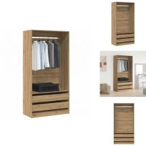 Vidaxl - Garde-robe chêne artisanal 100x50x200 cm bois d'ingénierie - Garde-robe - Garde-robes - Armoire De Rangement - Placard