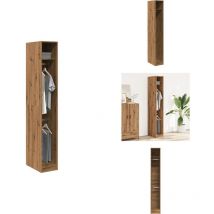 Garde-robe chêne artisanal 30x50x200 cm bois d'ingénierie - Garde-robe - Garde-robes - Armoire De Rangement - Placard
