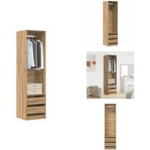 Vidaxl - Garde-robe chêne artisanal 50x50x200 cm bois d'ingénierie - Garde-robe - Garde-robes - Armoire De Rangement - Placard