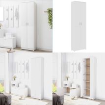 Garde-robe de couloir Blanc 55x25x189 cm Bois d'ingénierie - Garderobe - Placard - Meuble Rangement - Dressing - Armoire Entrée - Home & Living