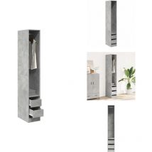 Garde-robe gris béton 30x50x200 cm bois d'ingénierie - Garde-robe - Garde-robes - Armoire De Rangement - Placard