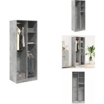 Garde-robe gris béton 80x50x200 cm bois d'ingénierie - Garde-robe - Garde-robes - Armoire De Rangement - Placard