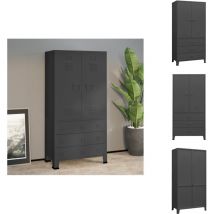 Vidaxl - Garde-robe industrielle Anthracite 90x50x180 cm Métal - Armoire Métallique - Meuble Industriel - Rangement Intérieur - Placard - Dressing