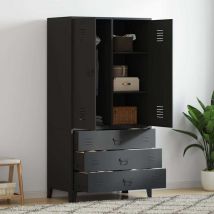 Torana - Garde-robe industrielle Noir 90x50x180 cm Métal