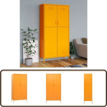 Vidaxl - Garde-robe Jaune moutarde 90x50x180 cm Acier - Armoire - Meuble Rangement - Placard - Dressing - Wardrobe