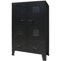 Decdeal - Garde-robe Métal de style industriel 67 x 35 x 107 cm Noir