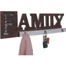 Mendler - Garde-robe murale HWC-A91 Family, planche vestiaire, style chalet, bois, métal
