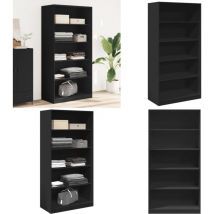 Vidaxl - Garde-robe Noir 100x50x200 cm Aggloméré - Armoire - Placard - Dressing - Meuble Rangement - Mobilier Chambre - Home & Living