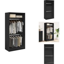Vidaxl - Garde-robe Noir 100x50x200 cm Aggloméré - Garde-robe - Garde-robes - Armoire De Rangement - Placard