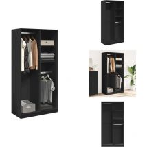 Vidaxl - Garde-robe Noir 100x50x200 cm Aggloméré - Garde-robe - Garde-robes - Armoire De Rangement - Placard