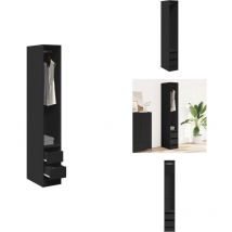 Garde-robe noir 30x50x200 cm bois d'ingénierie - Garde-robe - Garde-robes - Armoire De Rangement - Placard