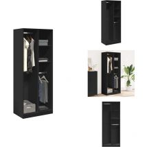 Vidaxl - Garde-robe noir 80x50x200 cm bois d'ingénierie - Garde-robe - Garde-robes - Armoire De Rangement - Placard