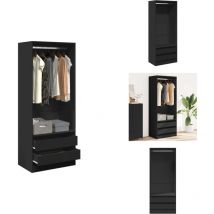 Vidaxl - Garde-robe noir 80x50x200 cm bois d'ingénierie - Garde-robe - Garde-robes - Armoire De Rangement - Placard