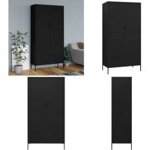 Vidaxl - Garde-robe Noir 90x50x180 cm Acier - Armoire - Meuble Rangement - Placard - Dressing - Wardrobe - Home & Living