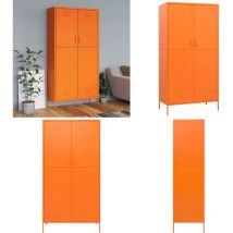 Vidaxl - Garde-robe Orange 90x50x180 cm Acier - Armoire - Meuble Rangement - Placard - Dressing - Commode - Home & Living