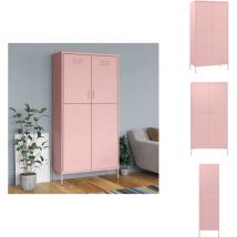 Vidaxl - Garde-robe Rose 90x50x180 cm Acier - Armoire - Meuble De Rangement - Placard - Dressing - Wardrobe