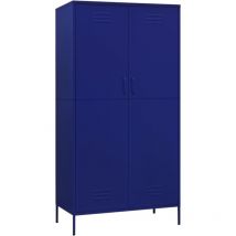 Garde-robe Bleu marine 90x50x180 cm Acier