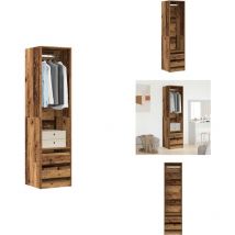 Vidaxl - Garde-robe vieux bois 50x50x200 cm bois d'ingénierie - Garde-robe - Garde-robes - Armoire De Rangement - Placard