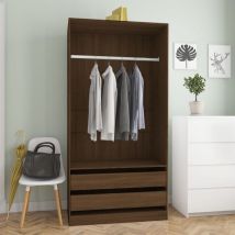Design In - Garde-robe,Armoire de Rangement Chêne marron 100x50x200 cm Bois d'ingénierie CFW71236