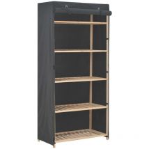 Design In - Garde-robe,Armoire de Rangement Gris 79 x 40 x 170 cm Tissu CFW66023