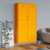 Design In - Garde-robe,Armoire de Rangement Jaune moutarde 90x50x180 cm Acier CFW76917