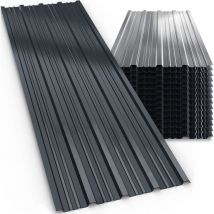 Gardebruk - 14x Trapezblech 110x46cm = 7m² Verzinkt Rostresistent Wetterfest Profilblech Dachblech Wellblech Dachplatten Gerätehaus Carport anthrazit