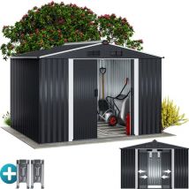 Gardebruk - Abri de jardin métal xxl 5m² fondation 260x205x180cm porte coulissante rangement outils cabane de jardin cabanon de jardin 9m³