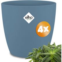 Gardebruk - Blumentopf Sets brussels 16x15cm rund Pflanzentopf Übertopf Pflanzkasten Balkonkasten Kunststoff Blumenkübel Pflanzkübel Pflanzgefäß Blau