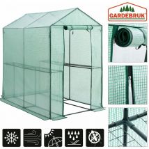 Gardebruk - Invernadero 2,23m² con lona 190x186x120cm vivero de jardín con puerta huerto exterior plantas verduras sembrado