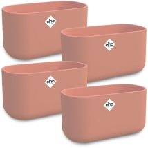 Set de Jardinières b.for soft duo Rose ovale pot de fleur 3,7L bac à fleurs balcon pour jardin terrasse cache-pot Set de 4 - Gardebruk