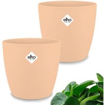 Gardebruk - Set de Pots de fleurs brussels Pêche Rond pot de fleur 3,3L bac à fleurs balcon pour jardin terrasse décoration cache-pot Set de 2