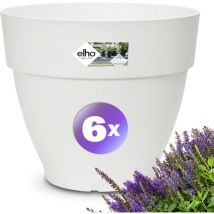 Sets de pots de fleurs vibia campana Blanc 30x25cm rond Cache-pot Pot à plantes plastique Caisse à fleurs Set de 6 - Gardebruk