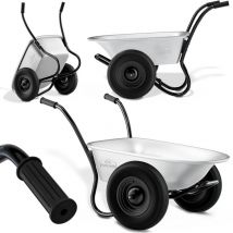 Gardebruk Two Wheeled Wheelbarrow 100L 150kg Home Garden Trolley Heavy Duty Cart Galvanised With Pneumatic Tyres