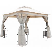Gardeness - Garden 3x3 mt du jardin en acier avec eau de diamant - couvercle polyester-répartiteur